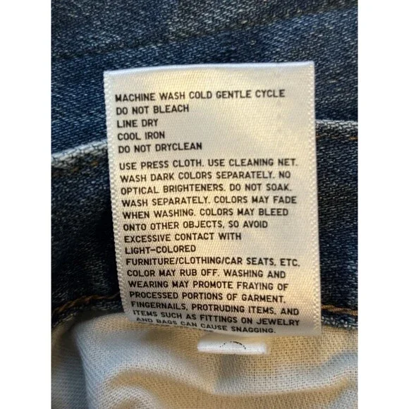 Uniqlo Jeans Mens 33x30 Kaihara Slim‎ Straight Blue Denim Pants Medium Wash - Picture 10 of 13